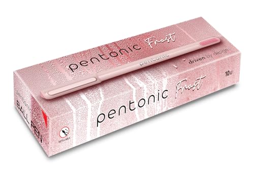 Pentonic Linc Frost Kugelschreiber / 0,7 mm Rot Tinte, 10 Stück (10er Pack)/ glattes Schreiben Prüfungsstifte/Kugelschreiber-Set für Schule und Büro/coole Pastell-Körperfarben von Pentonic