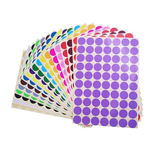 2800 PCs 3/4 Runde Coding Dot -Etiketten, 20 Farben Neon -Farbcodierungspunkte runde Aufkleber, von Peosaard