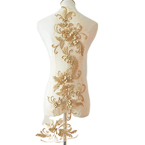 3D -Applika Nähen Sie Flecken Perle, 3in1 Blumen PAIL -Spitzenverkleidung Applique Motiv nähen Brautschleier Hochzeitskleid, Motiv nähen Brautschleier Hochzeitskleid von Peosaard