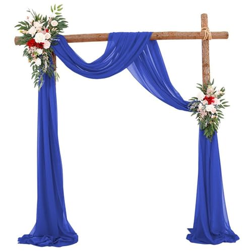 Hochzeitsdrapes, Hochzeitsbogen Draping Stoff 29.5x236 Dunkelblau Chiffon Mesh Hochzeitsvorhänge exquisit und schöner Hintergrundvorhang für Party, Bühne, Foto, Hochzeits Hintergrund von Peosaard