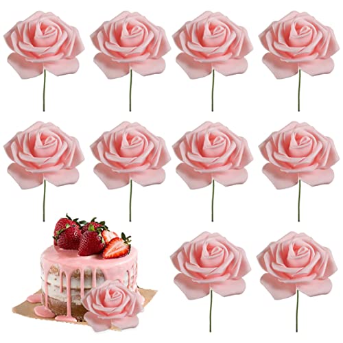 Peosaard Damentag Kuchen Topper Rose Blumenkuchen -Top für 3.8 Goddess Festival Mutter Day Party Kuchen Dekor 10pcs 7,5x20 cm Muttertag Kuchen Topper von Peosaard