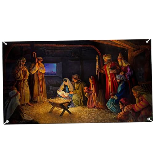 Peosaard Weihnachtsgaragentor Banner 16 x 7 Fuß..Große Weihnachts -Garagentür -Abdeckung Hängende Kulissen Weihnachtsbanner für Außenfeiertagsfeier liefert Garagentor Wandbilder von Peosaard