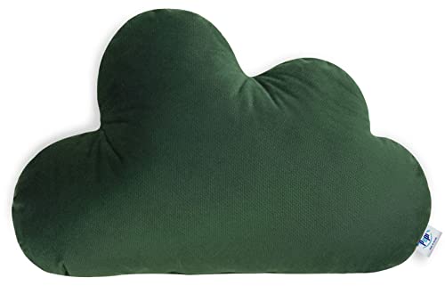 Pepi - Kuschelkissen Kinder - Wolkenkissen - Handgenäht Kissen Kinderzimmer - Baby Kissen Wolke Deko - Kinderkissen Dark Green von Pepi MADE IN POLAND