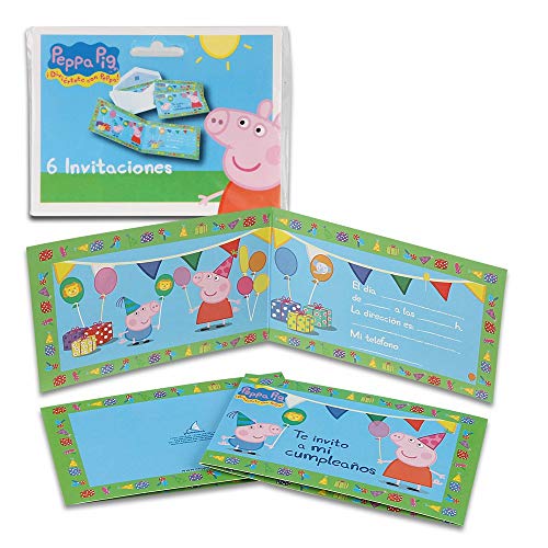 Peppa Pig 68636 Einladungen für Partys und Geburtstage, 6 Stück von Peppa Pig