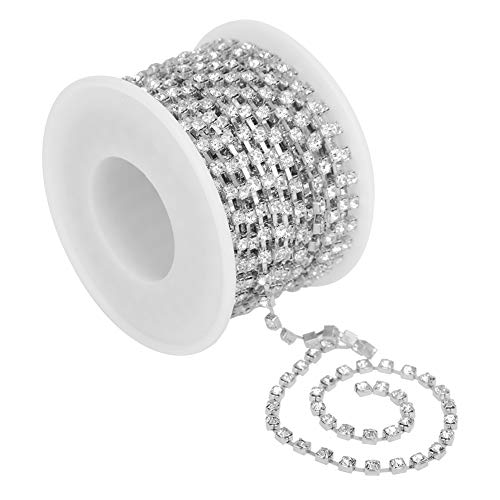 1 Rolle 9,1 M Strasskette, Geschlossene Kettenrolle mit Kristall-Strasssteinen, Strassbesatz, Kristall-Strass-Kettenapplikation für (SS12-3mm seltener Griff) von PerGar