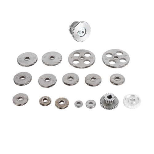 18pcs Metallgetriebe, HT250 Grey Iron Drink Schneidemaschine Zahnrad, Metall -Austausch -Zahnrad -Mühlenschneider -Halter -Kit mit Motorriemenscheibe, Drehmaschinen -CNC von PerGar