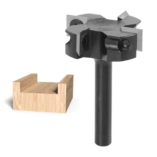 CNC -Spitzbrettflächen -Router -Bit, Zementiertes Carbide 8mm Shank 4 Flöte -Platten -Flachdünner -Router -Bit mit Aufbewahrungsbox, Planing Bit Holzplaner Bit für Flycutter, von PerGar