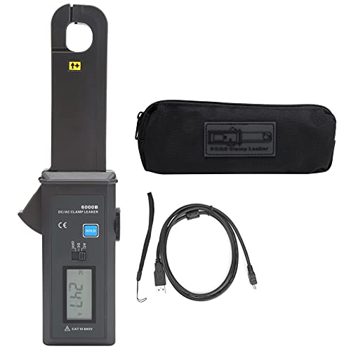 ETCR6000B Digitales Zangen-Leckstrommessgerät, Zangenmessgerät AC DC Amp Meter 0mA-60,0A Auto-Klemmleckstrommessgerät, Multimeter-Digitalzangenmessgerät-Kit, Datenhaltefunktion von PerGar