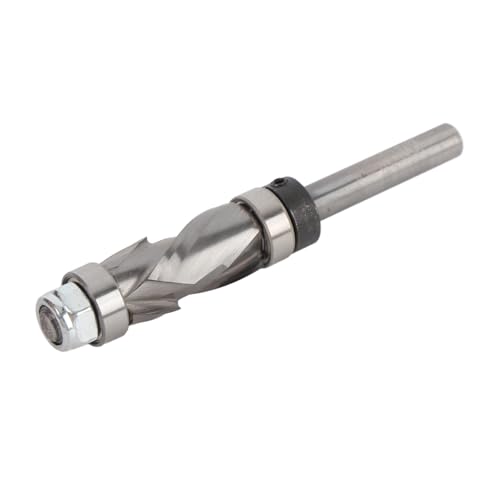 Router -Bits Flush Trimm, 45 Stahl -Wolfram -Carbid -Spiralholzhändler -Router -Bit -Ober- und Bodenlager 1/2 Zoll Schneiddurchmesser mit 1/4 Zoll Schaft, 1 Zoll Länge mit Einem von PerGar