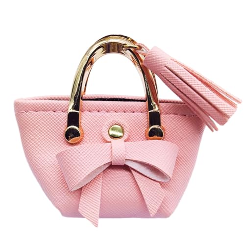 Perfeclan 1/6 Mini Handtasche Miniatur Tragetasche Puppenhaus Dekoration Zubehör Puppenkleid Pu für 12 Zoll Puppen BJD Kleidung, Rosa von Perfeclan