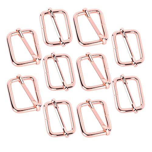 Perfeclan 10 Stück Rechteck-Schieber Schnallen, verstellbare Riemenbefestigungen für Gürteltaschen DIY Zubehör, Roségold, 25x19mm von Perfeclan