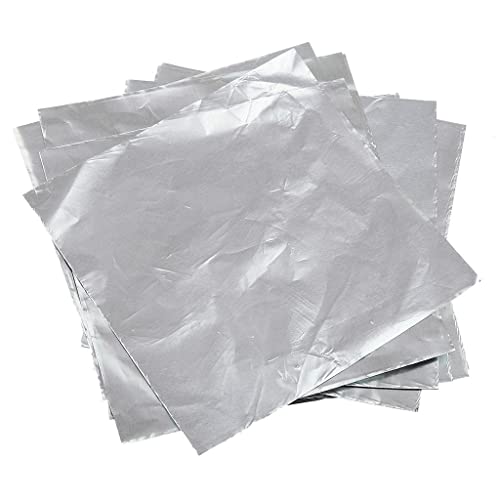 Perfeclan 100er-Set Glitzer Wrapper Folienpapier Verpackungspapier Backpapier Geschenkpapier, aus Aluminiumfolie - Silber von Perfeclan