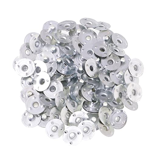 Perfeclan 200 Standplättchen Kerzenreste Dochthalter Runddocht Dochtfüße Teelichter, Silber, 12,5x3mm von Perfeclan