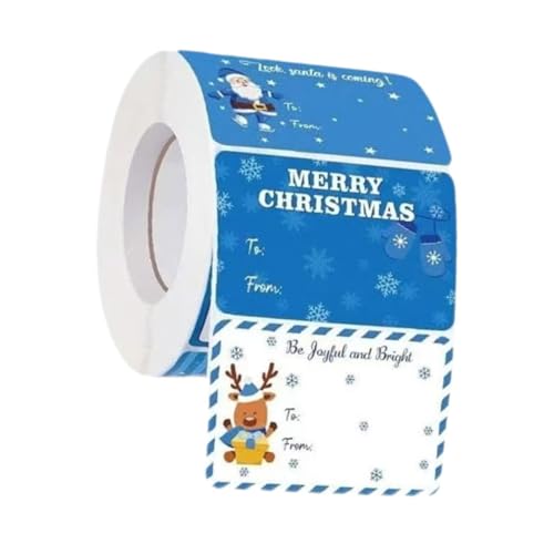 Perfeclan 500 Stück Weihnachtsaufkleber Etiketten Papieraufkleber Dekoratives Basteln DIY Weihnachtsnamensaufkleber Weihnachtsanhänger Aufkleber für Party, Style A von Perfeclan