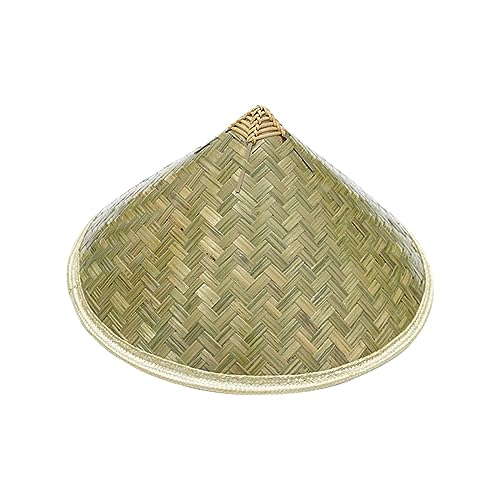 Perfeclan Bambushut, orientalischer Hut, Sonnenhüte, gewebter Harter Schattenhut, DIY, Basteln, Malen, Kopfbedeckung, japanischer Hut, konischer Hut für den, 42 cm für Erwachsene von Perfeclan