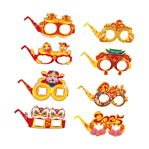 Perfeclan Brille zum chinesischen Neujahr, Fotobrille, originelles Partygeschenk, Frühlingsfest-Dekoration, Cartoon-Kostüm für Kinder und Erwachsene von Perfeclan