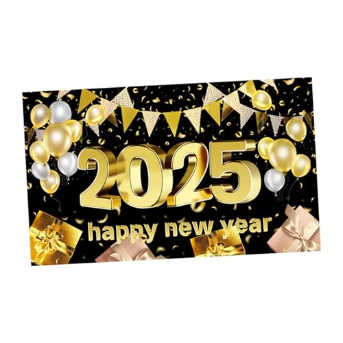 Perfeclan Hängendes Banner Silvester-Hintergrund Große Größe 70,87 Zoll x 45,28 Zoll Urlaubsbedarf Bunte Wandthema-Party-Dekoration, Style D von Perfeclan