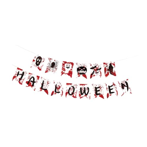 Perfeclan Halloween-Banner-Dekoration, Wanddekoration, Requisite, Spukhaus, blutige Banner-Flaggen, hängende Banner-Girlande für den Eingang des Esszimmers von Perfeclan