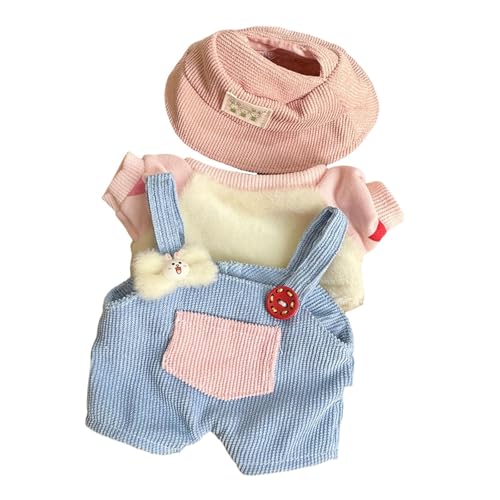 Perfeclan Niedliche Kleidung für Kuscheltiere in Form Einer Ente für 15 cm große Puppen, Zubehör für Plüschpuppen, stylisch, zum Anziehen, DIY-Outfit für weiche, Overall-Set mit Kaninchenmotiv von Perfeclan