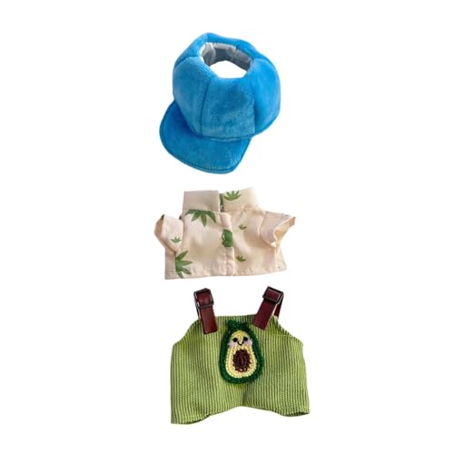 Perfeclan Oberteil und Hose aus Plüschpuppen. Machen Sie Ihre eigenen Puppen. Foto-Requisiten für kleine Mädchen. Kleidung. Pädagogisches Anziehen. mit Hut für, Avocado Und Blauer Hut von Perfeclan