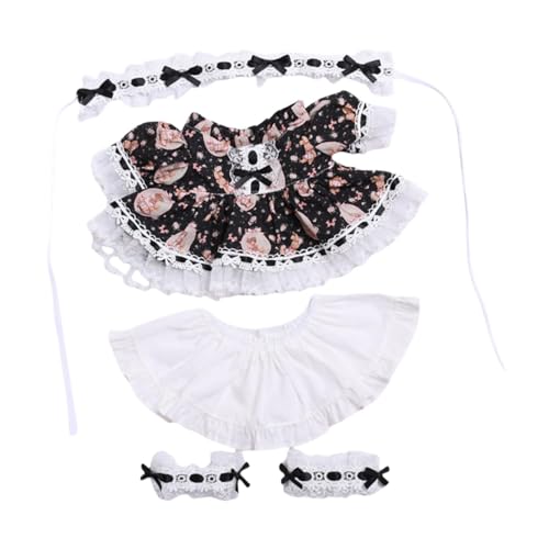 Perfeclan Plüschfigur Hochzeitskleid Puppenkleidung 38cm, Kleidung Niedliche pädagogische Machen Sie Ihre eigenen Puppen Mädchen Outfit Set für 14,96'' Puppe, Schwarz von Perfeclan