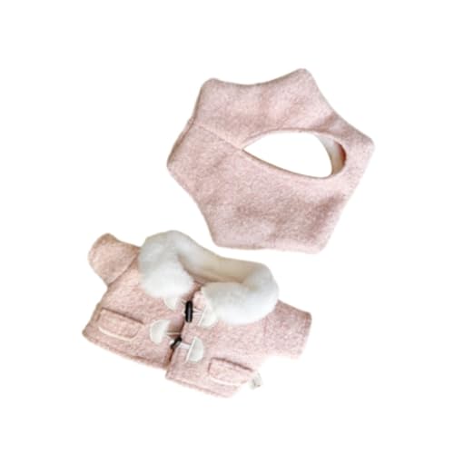 Perfeclan Puppenkleidung aus Plüsch, Puppenkleidung für Mädchen mit Hut, modische Puppen-Outfits, Kleidung für Plüschfiguren, für 14,96-Zoll-Puppen, Rosa von Perfeclan