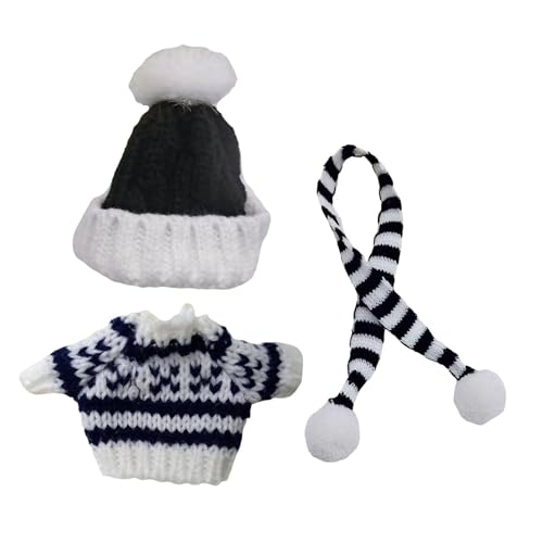 Perfeclan Puppenpullover Kleiderset Schal Accessoire Schal Mütze Mädchen Geschenk Kostüme Kleidung Puppenoutifits Puppenkleidung Anhänger Puppe Puppen, Schwarze Schneeflocke von Perfeclan