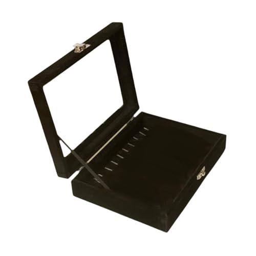 Perfeclan Schmuckschatulle, Schmucktablett, Aufbewahrung, Vitrine, Aufbewahrung für Damen, Schmuckhalter, Schmuckdisplay-Tablett, Halsketten-Organizer-Tablett, Black S von Perfeclan