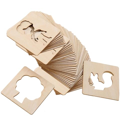 Perfeclan Zeichenschablonen für Kinder, Kreideschablonen aus Holz, pädagogische DIY-Malschablonen, Malvorlagen für Kleinkinder, Kunsthandwerk, 50 Stück Perfeclan Zeichenschablonen für Kinder, Kreideschablonen aus Holz, pädagogische DIY-Malschablonen, Malvorlagen für Kleinkinder, Kunsthandwerk, 50 Stück von Perfeclan