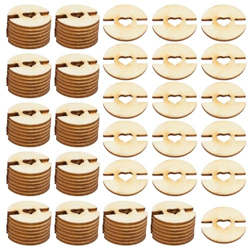 perfeclan 100pcs Holzhutknöpfe gestrickt Hut machen Fastener Werkzeuge Nähwerkzeug Abnehmbare DIY -Bewahrer für Frauen Mama, Mittelherz von Perfeclan