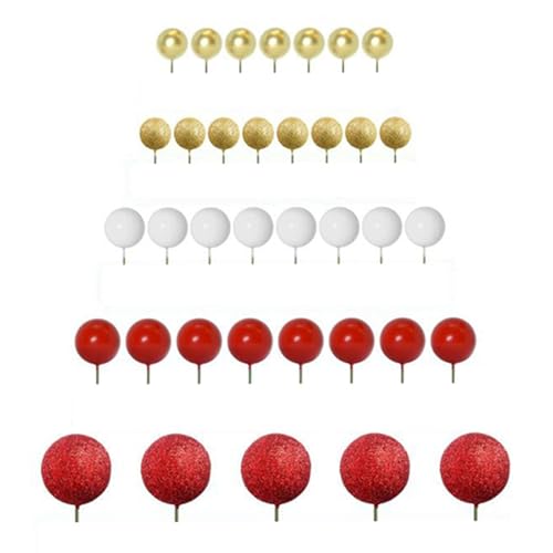 perfeclan 50pcs Kuchen -Top -Bälle, Kuchendekorationen, Cupcake Toppers Dekor Ornamente Schaumkugeln, Kuchendekoration Vorräte, Rot von Perfeclan