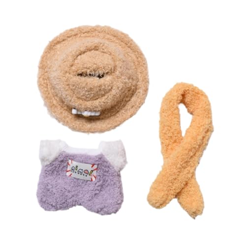 perfeclan Puppenoverall, handgefertigte Kleidung, Rollenspiel-Kostümzubehör, Puppenkleidung für 15–17 cm große Puppen mit Anhänger, Thanksgiving-Geschenke , Lila mit Hut von Perfeclan