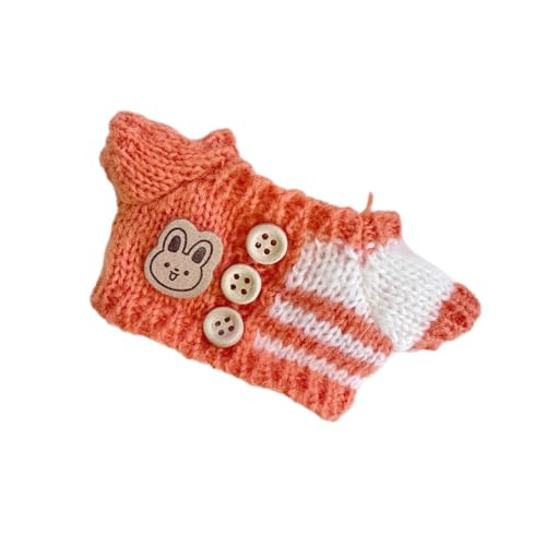 Perfeclan Puppenpullover, zum Anziehen, Basteln Sie Ihre eigene Puppe, DIY-Foto-Requisiten für Kinder, modische Plüsch-Puppenpullover-Kleidung für 5,91'' 6,69'', Orange von Perfeclan