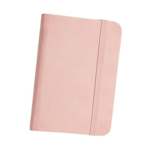 perfeclan Taschennotizbuch, liniert, Notizblock, Geschenk, 100 Blatt, 11 cm x 7,5 cm, A7-Notizbuch, Notizheft aus PU-, Notizbuch für Zuhause und Büro, Rosa von Perfeclan