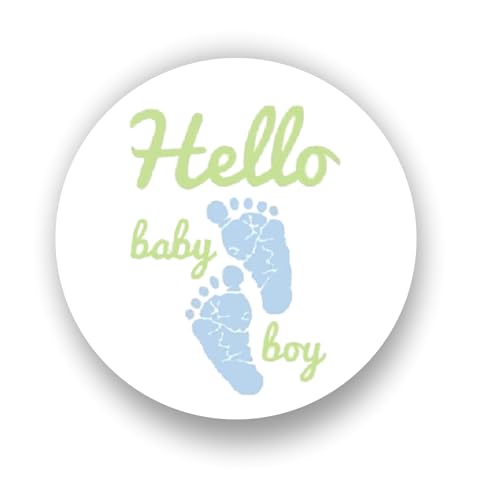 2cmØ 32-Stück! Aufkleber Sticker Briefumschlag-Siegel Post rund HELLO BABY BOY Hallo BABY Junge R2277 von Perfect Sticker