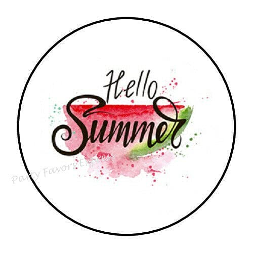 2cmØ 32-Stück! Aufkleber Sticker Briefumschlag-Siegel Post rund HELLO SUMMER Hallo SUMMER R3231 von Perfect Sticker