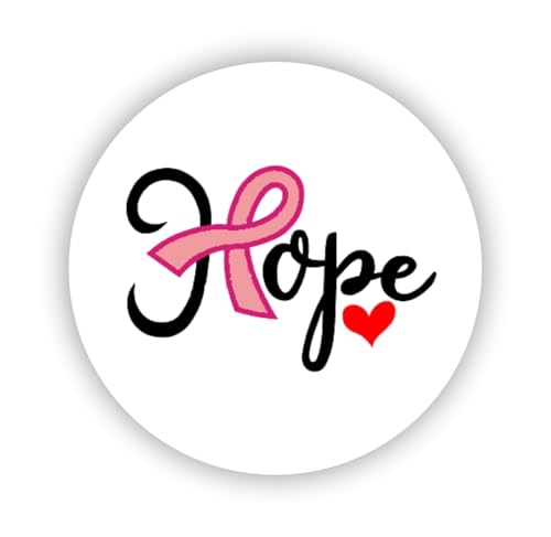 2cmØ 32-Stück! Aufkleber Sticker Briefumschlag-Siegel Post rund HOPE PINK RIBBON BREAST CANCER HOPPEN PINK RIBBON BRUSTKREBS R533 von Perfect Sticker