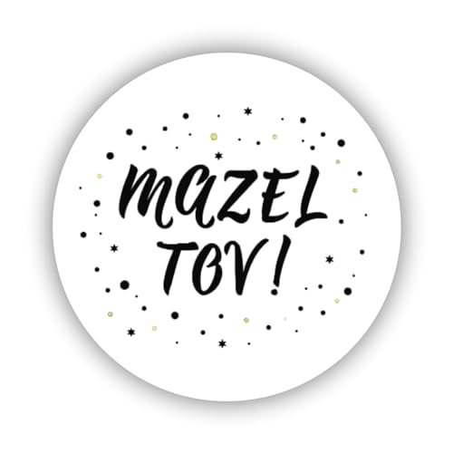 2cmØ 32-Stück! Aufkleber Sticker Briefumschlag-Siegel Post rund MAZEL TOV MAZEL TOV R3844 von Perfect Sticker