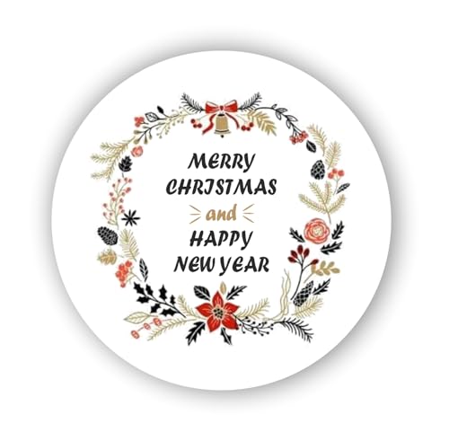 2cmØ 32-Stück! Aufkleber Sticker Briefumschlag-Siegel Post rund MERRY CHRISTMAS HAPPY NEW YEAR FROHE WEIHNACHTEN FROHES NEUES JAHR R317 von Perfect Sticker