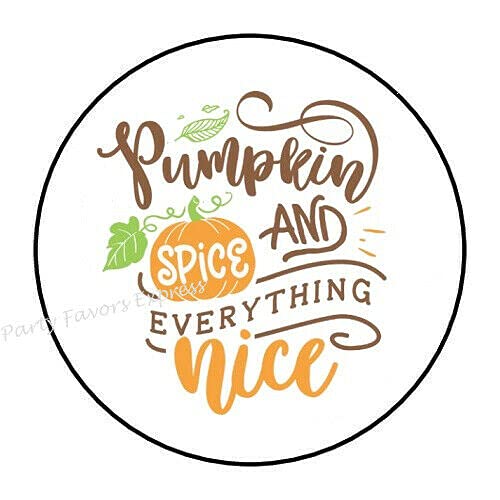 2cmØ 32-Stück! Aufkleber Sticker Briefumschlag-Siegel Post rund PUMPKIN SPICE EVERYTHING NICE Kürbis SPICE EVERYTHING NICE R642 von Perfect Sticker