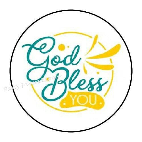 2cmØ 32-Stück! Aufkleber Sticker Briefumschlag-Siegel Post rund GOD BLESS YOU GOTT SEgne dich R3827 von Perfect Sticker