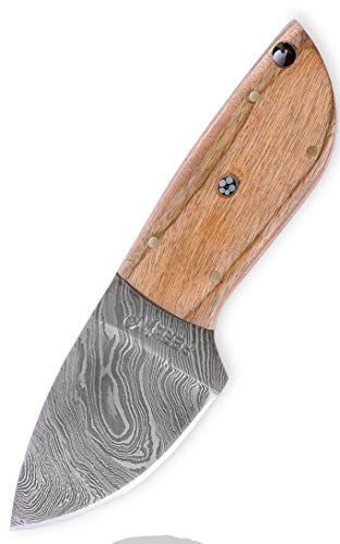 Custom Damast Messer Jagdmesser Mit Lederscheide - Kürschnermesser von Perkin
