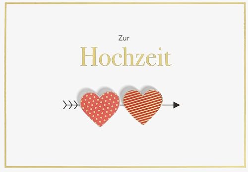 Perleberg - einzigartige Hochzeitskarte mit Herzmotiv und Text - wunderschöne Karte mit Herz 11,6 x 16,6 cm - Karte zur Hochzeit mit Umschlag in gold - hochwertige & besondere Hochzeitskarten von Perleberg