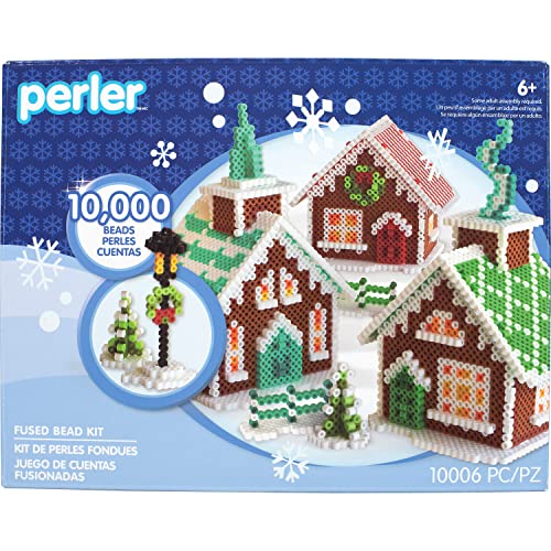 Perler Fused Bead Kit-3D Holiday Gingerbread Village von Perler