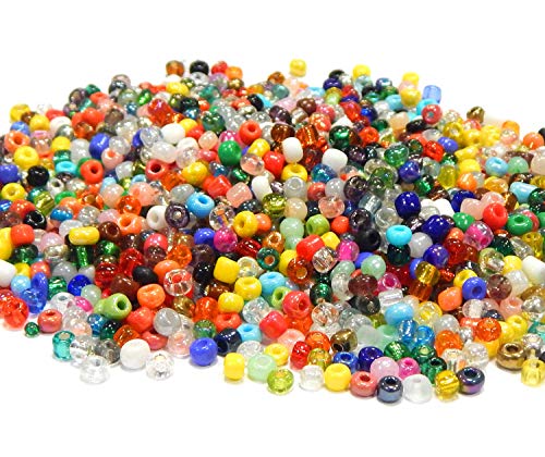 1 kilo Rocailles Perlen 2mm 3mm 4mm Glasperlen Perlenmischung 6/0 8/0 11/0 Mix Set Kugel Rund Mini Perlen Indianerperlen für Schmuck DIY Armband Halskette Ohrring Zubehör Basteln (3,6~4mm) von Perlin