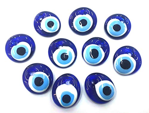 10 Stück Nazar Boncuk Boncugu 2,5/3/4/5 cm Blaues Auge, Evil Eye, Türkischer Glücksbringer, Gastgeschenke Glas Perlen Dekoration Amulett Anhänger Wanddeko (10, 3cm) von Perlin