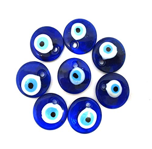 10 Stück Nazar Boncuk Boncugu 2,5/3/4/5 cm Blaues Auge, Evil Eye, Türkischer Glücksbringer, Gastgeschenke Glas Perlen Dekoration Amulett Anhänger Wanddeko Babyparty Sünnet bebek sekeri (10, 2,5 cm) von Perlin