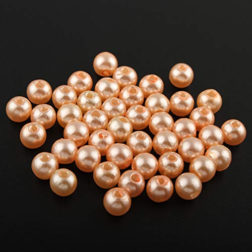 100 Wachsperlen 6mm Kunststoff Acryl Perlen Tischdeko Hochzeit Perlen Streudeko Perlmutt Perlensterne Basteln Wachs-Perlen (Champagner) von Perlin