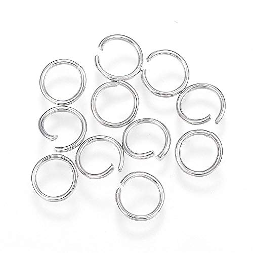 100stk Edelstahl Ösen Binderinge Biegeringe Öse 4mm 5mm 8mm Verbinder Offen Ringe Verbindungsringe Kettenzubehör Schmuckteile Auswahl, Basteln Set DIY (4mm x 0,5mm) von Perlin