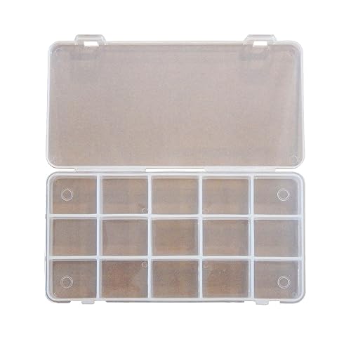 2 Stk Plastik Sortierboxen 15 Fächer Aufbewahrungsbox Kunststoff Storage Box Materialbox Sortimentskasten Perlenbox für Schmuck Veranstalter Perlen Setzkasten von Perlin